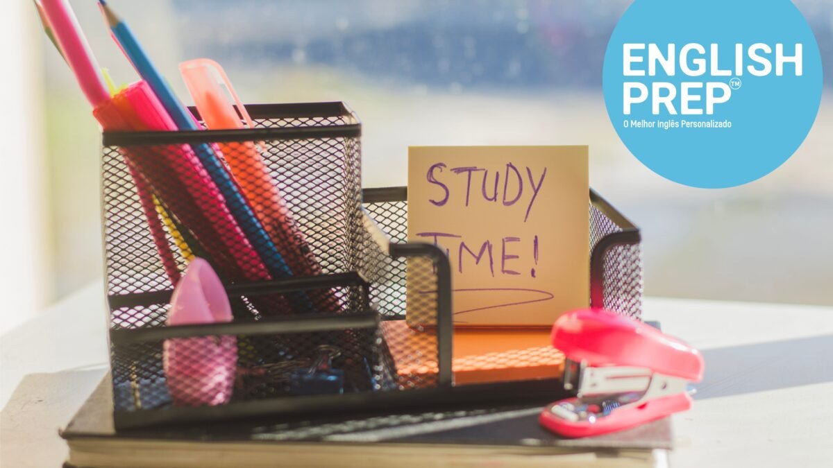 study case with pencils, pens and markets for students taking the IELTS prep course