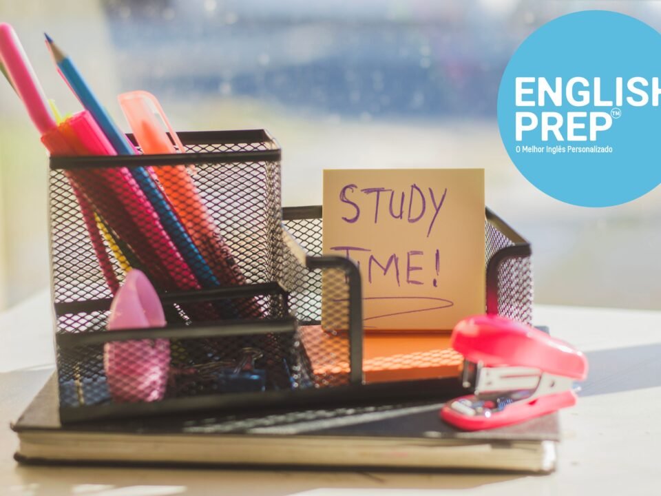 study case with pencils, pens and markets for students taking the IELTS prep course