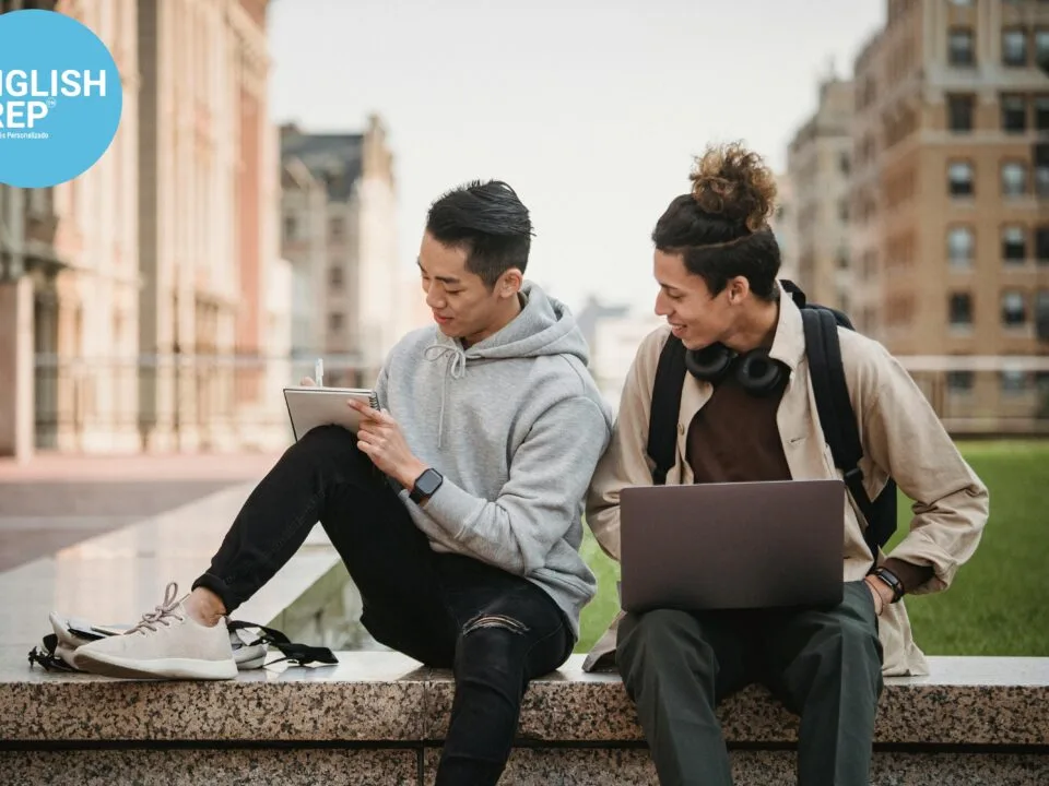 international students in canada who applied for a masters program sitting casually outside in casual clothing.